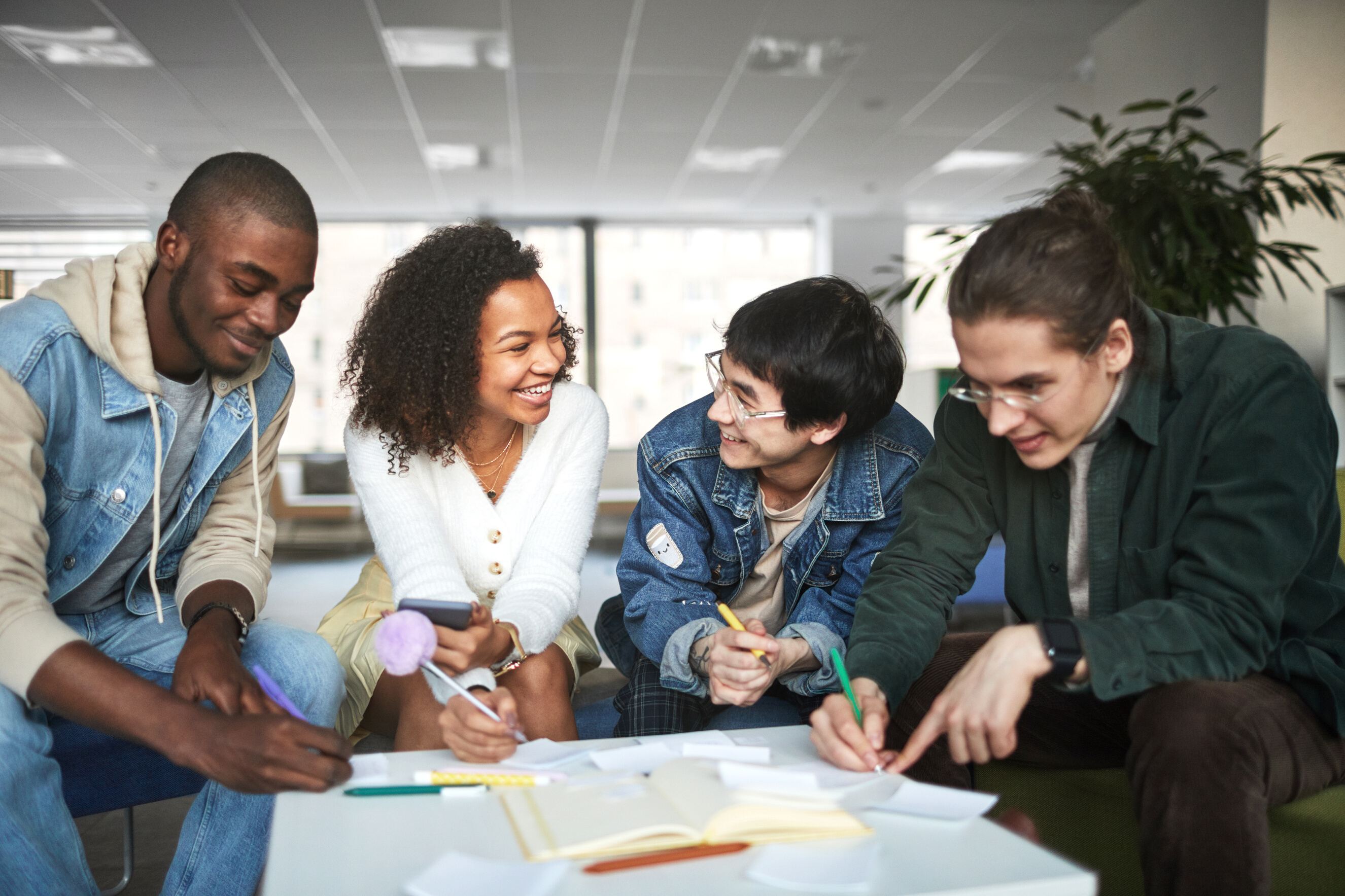 Group of Students Working Together